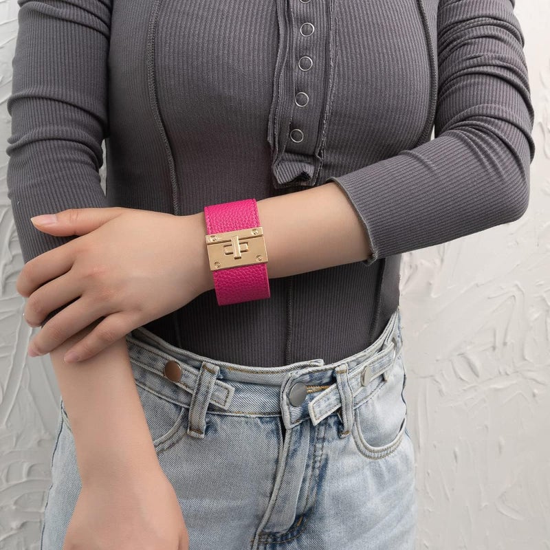 Rantanto Braid Leather Wrap Bracelet Trendy Stackable Crystal Cuff Boho Gold Heart Bracelet Jewelry Gift For Women - Image 3